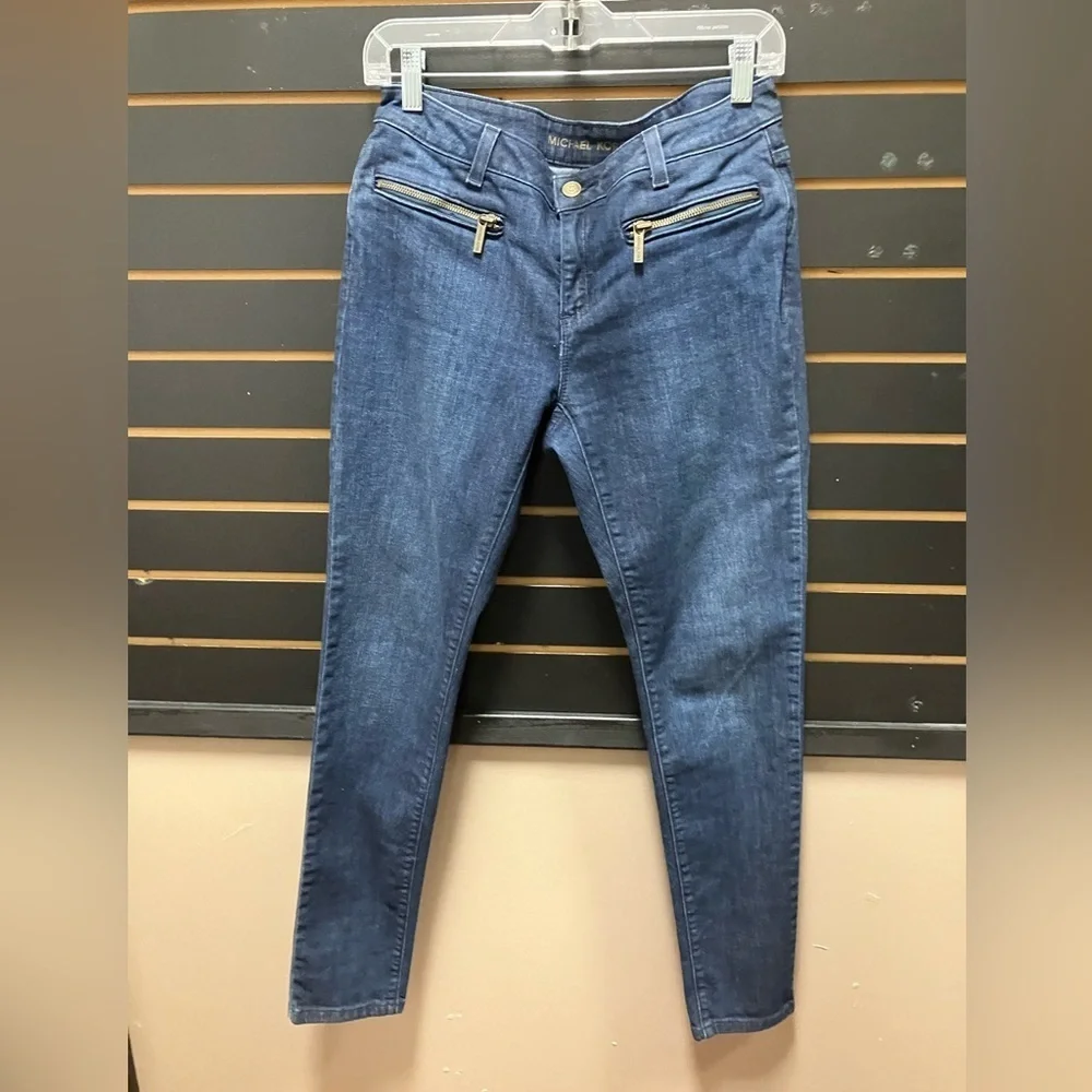 Michael Kors Skinny Jeans Blue Stretch Denim Mid Rise Size 4